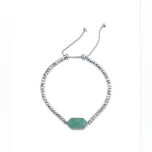 Unwritten Fine Silver Plated Genuine Stone Adjustable Bolo Bracelet